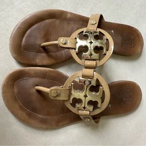 Tory Burch Nude patent Miller sandal sz 8